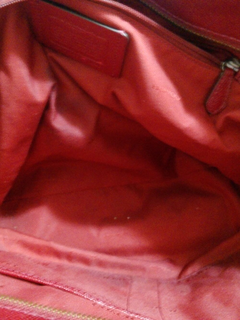 Coach Turnlock Zip  TOTE BAG Red Crossgrain Leather - Picture 12 of 13